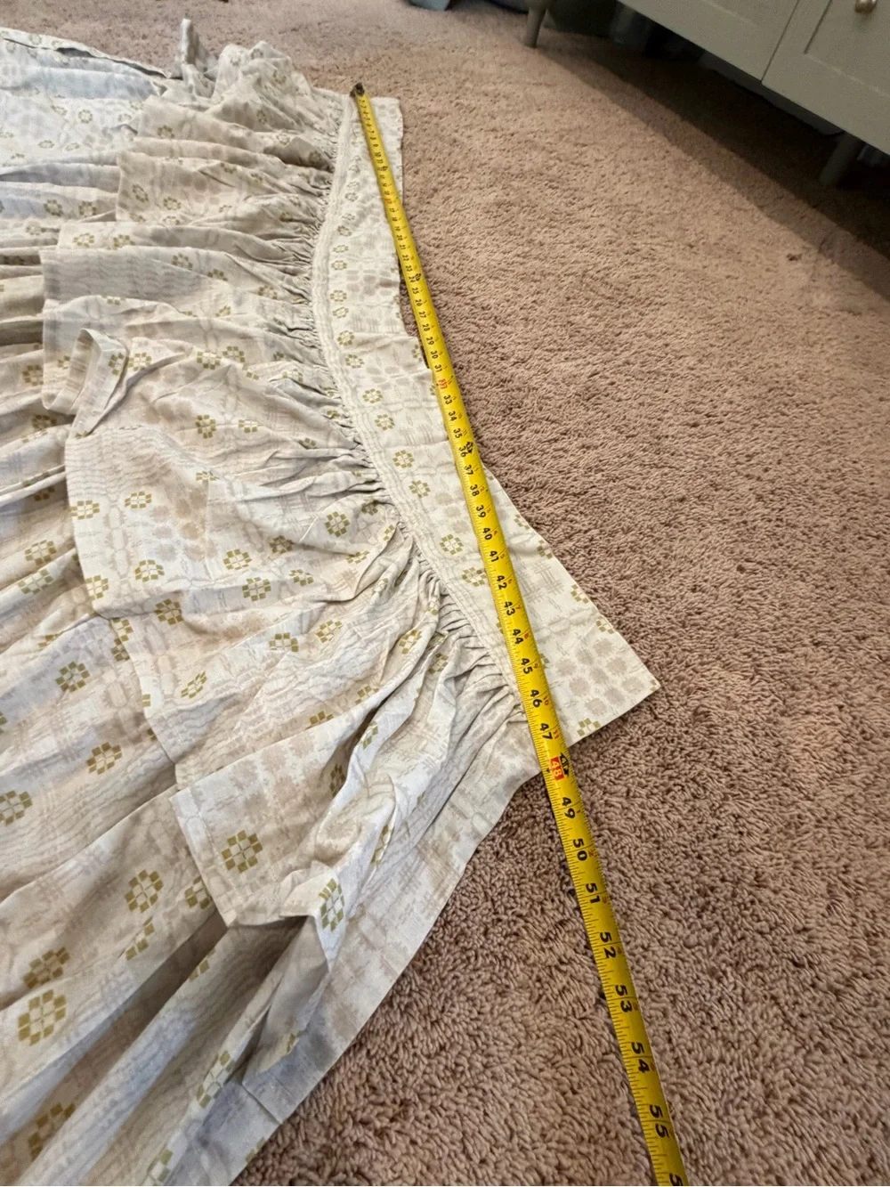 Anthropologie Vera cotton printed valance curtain panel neutral pattern 96 x 50